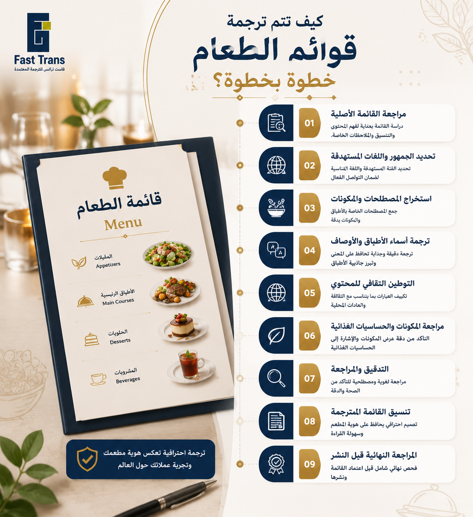 كيف تتم ترجمة قوائم الطعام خطوة بخطوة؟