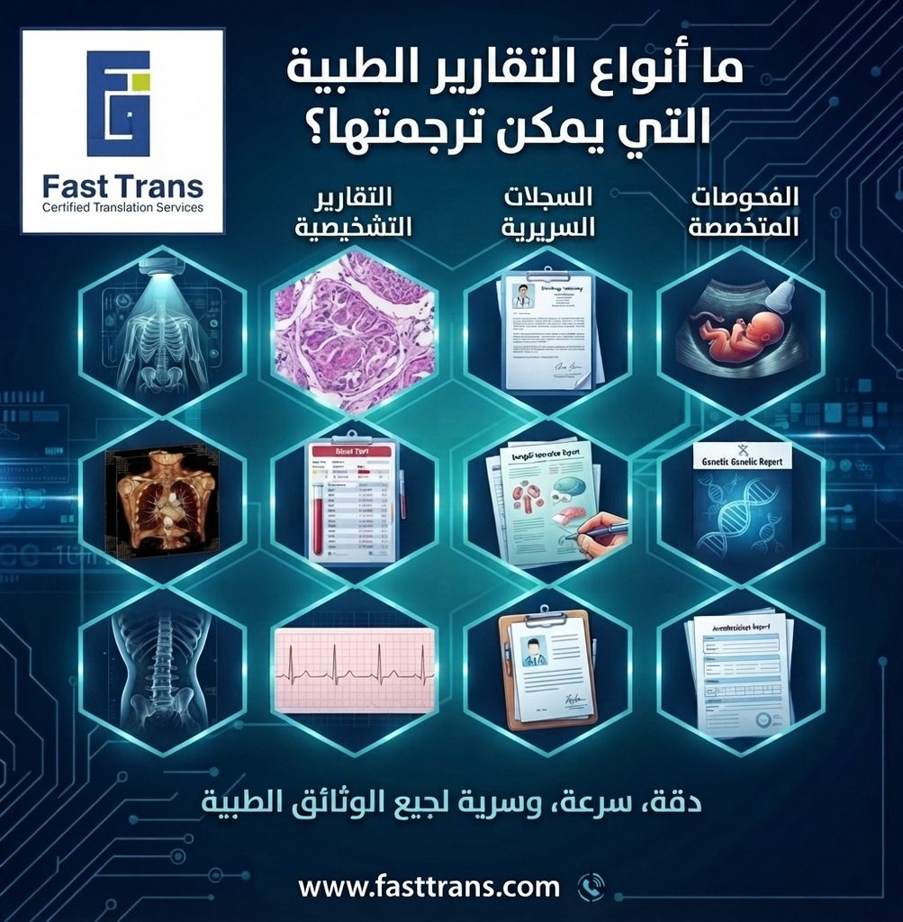 ما أنواع التقارير الطبية التي يمكن ترجمتها؟