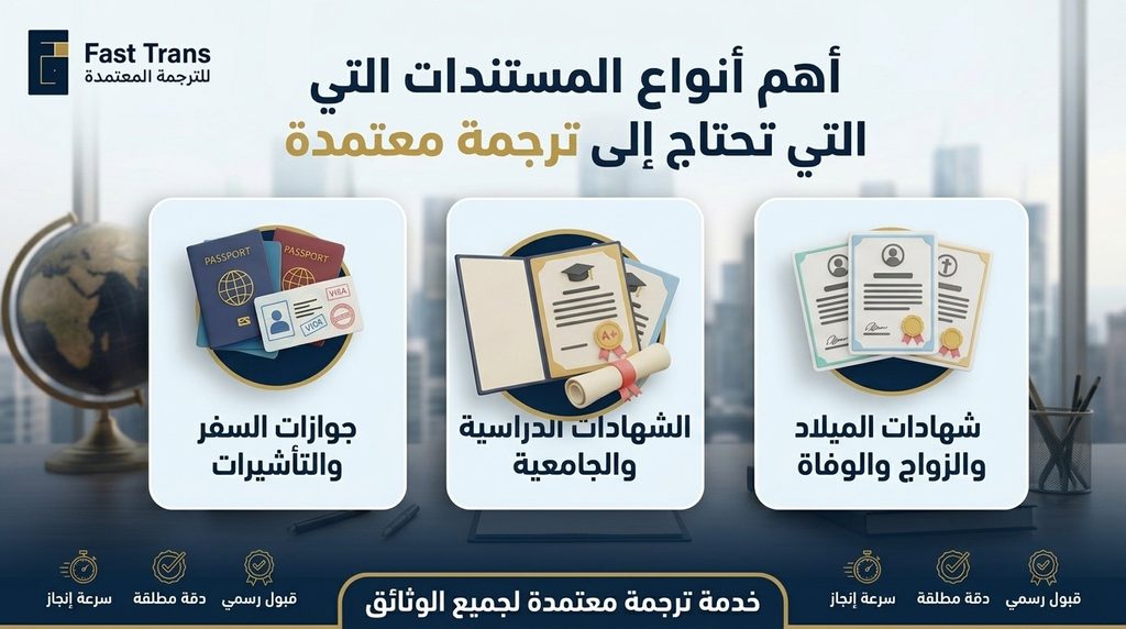 أهم أنواع المستندات التي تحتاج إلى ترجمة معتمدة