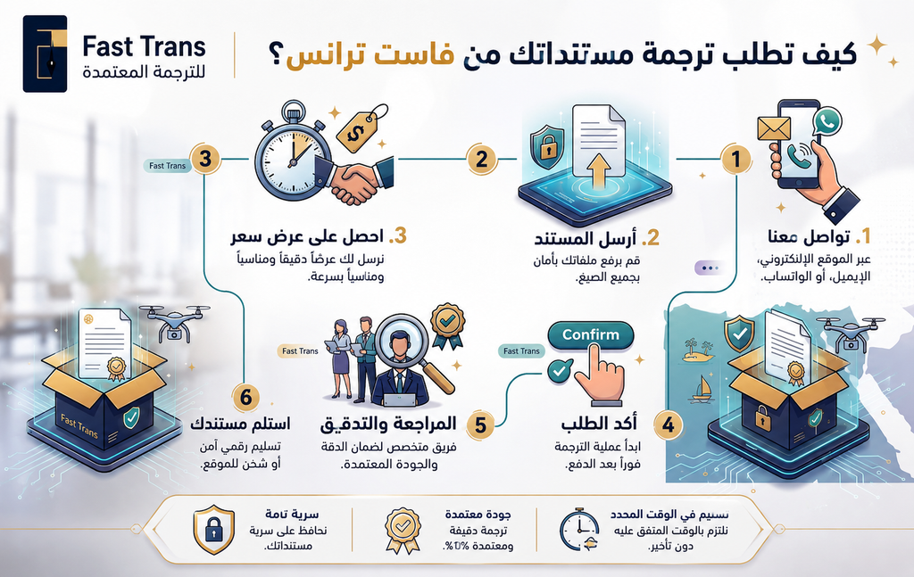 كيف تطلب ترجمة مستنداتك من فاست ترانس؟