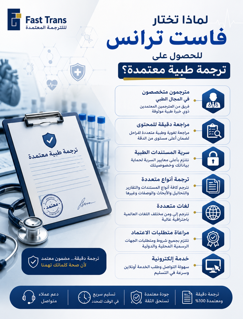 لماذا تختار فاست ترانس للحصول على ترجمة طبية معتمدة؟