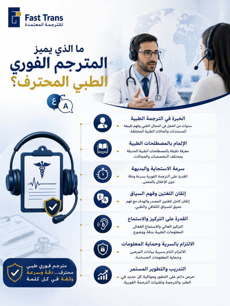 ما الذي يميز المترجم الفوري الطبي المحترف؟