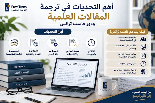 موقع ترجمة المقالات العلمية | أفضل الخيارات للترجمة الدقيقة 2 أهم التحديات في ترجمة المقالات العلمية ودور فاست ترانس