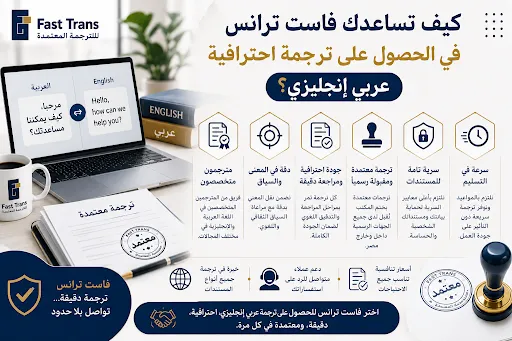 كيف تساعدك فاست ترانس في الحصول على ترجمة احترافية عربي إنجليزي
